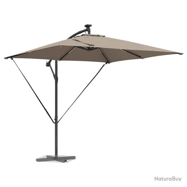 Parasol banane � m�t d�port� Taupe 249 x 249 x 250 cm