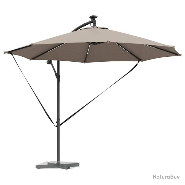 Parasol banane � m�t d�port� Taupe 294 x 294 x 248 cm