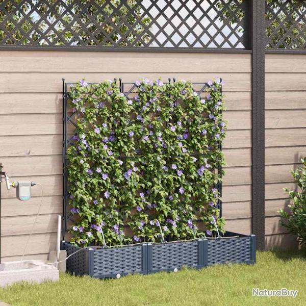 Jardini�res de jardin 1 pc Gris 120 x 40 x 126 cm Plastique