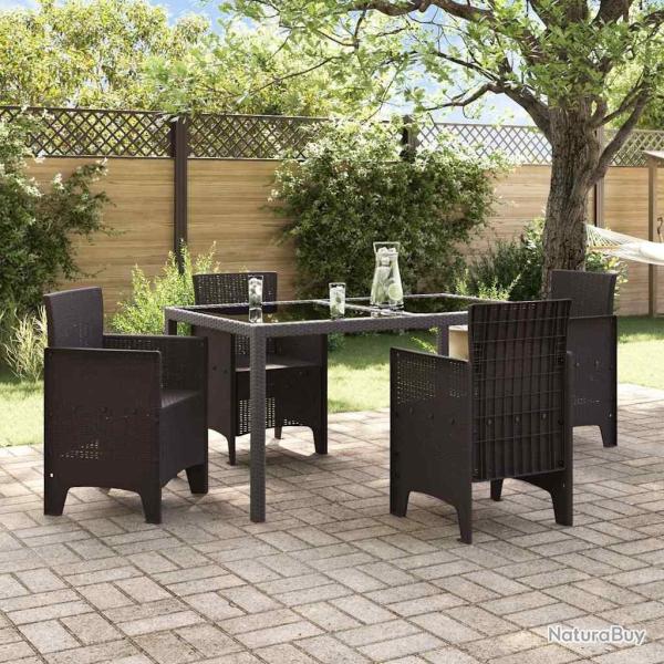 Chaises de jardin 4 pcs Marron Standard Polypropyl�ne