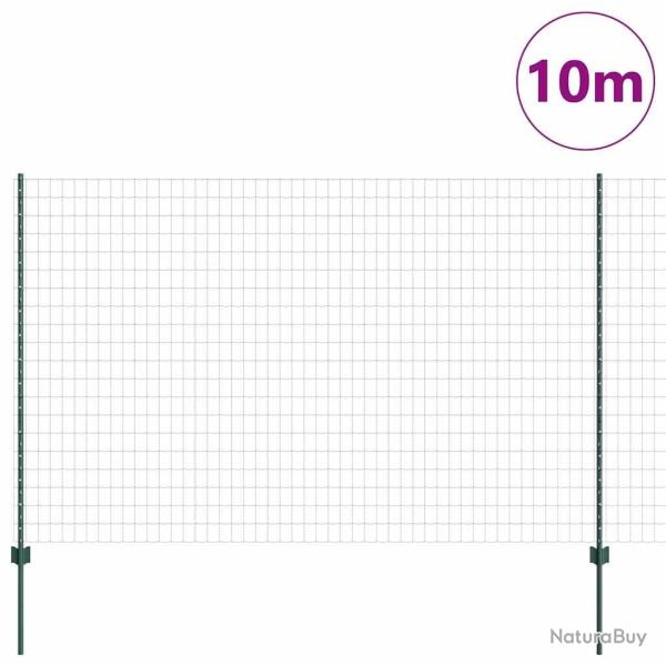 Cl�ture Euro avec 5 Piquets en U Verte 1,5x10 m Acier