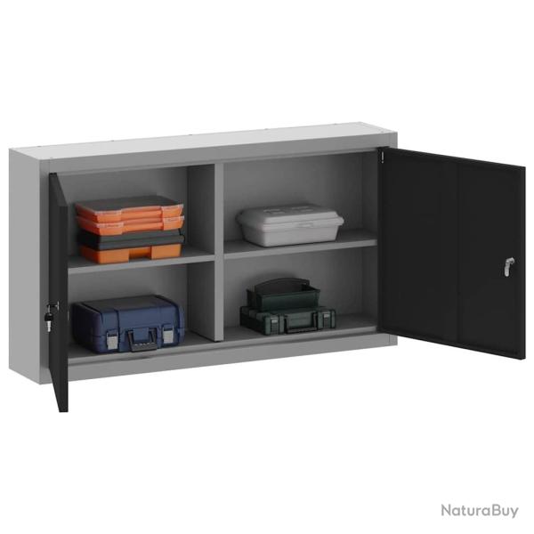 Armoire � outils murale Noire 100x20x55 cm Acier