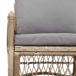 Chaise de jardin avec coussin Beige 73 x 61 x 77 cm polyrotin