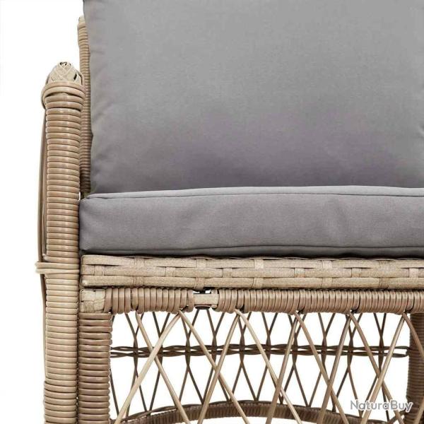 Chaise de jardin avec coussins Beige 60x70x78 cm Rattan synth�tique