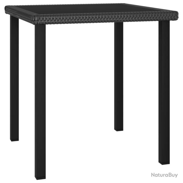 Table � d�ner de jardin Noir 70x70x73 cm R�sine tress�e