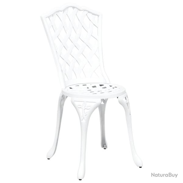 Chaises de jardin 2 pcs Aluminium coul blanc