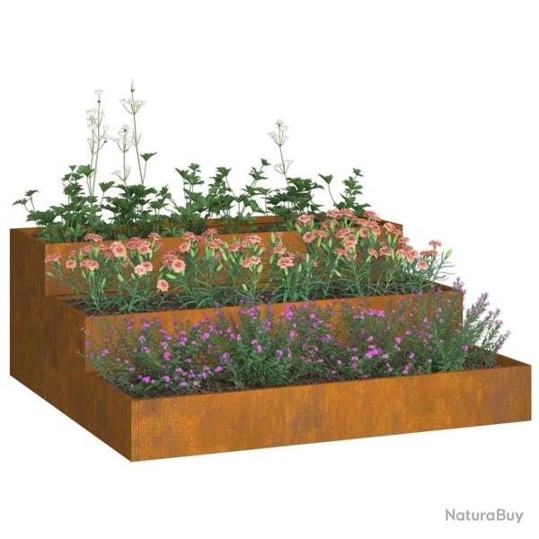 jardini�re 3 niveaux 90x90x35 cm en Acier Corten