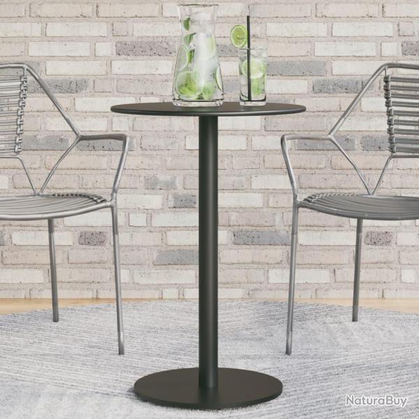 Table de jardin ronde noir �50x72 cm acier