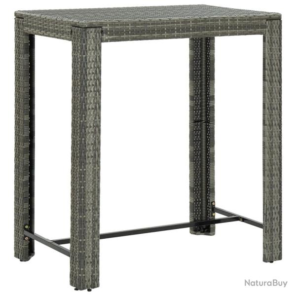 Table de bar de jardin Gris 100x60,5x110,5 cm R�sine tress�e