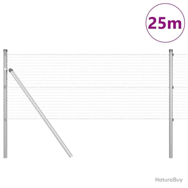 Cl�ture en fil soud� avec 13 poteaux 0,8x25 m en acier galvanis�