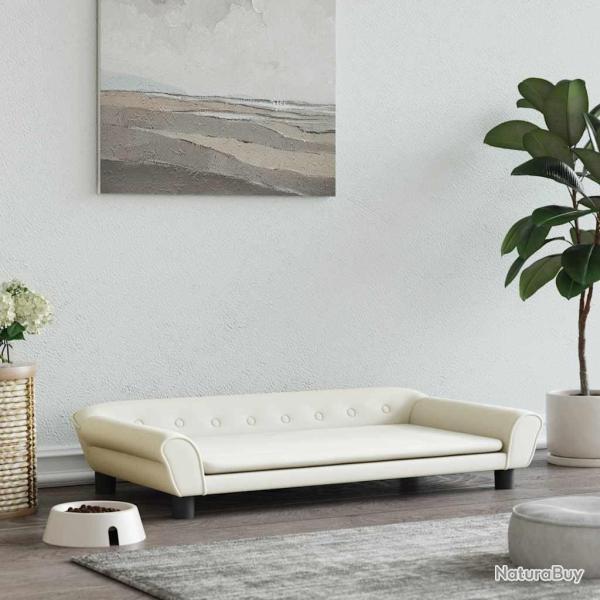 Lit pour chien crme 100x50x21 cm velours