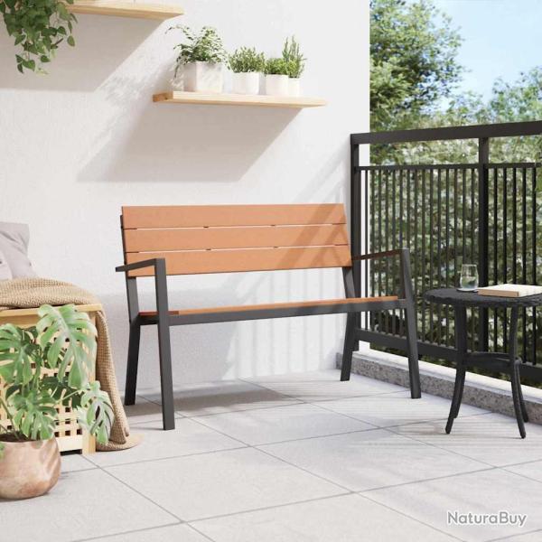 Banc de jardin en acier et WPC marron et noir