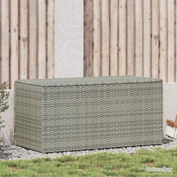 Bo�te de rangement de jardin r�sine tress�e 100x50x50 cm gris