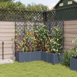Jardinier avec Treillis 5 pcs Gris Clair 120x120x143 cm