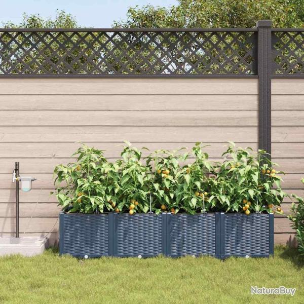 Jardini�res de jardin 1 pc Gris 160 x 40 x 37.5 cm Plastique