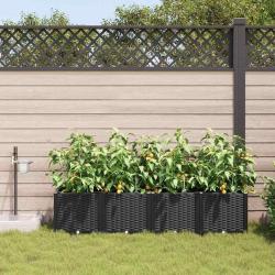 Jardini&egrave;res de jardin 1 pc Noir 160 x 40 x 37.5 cm Plastique
