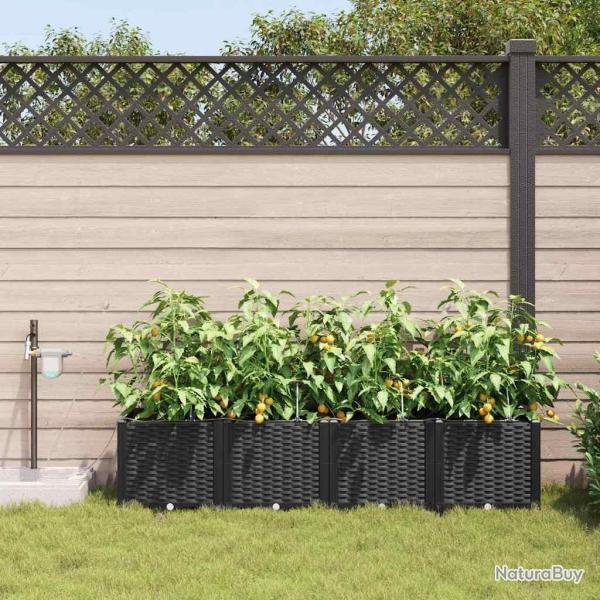 Jardini�res de jardin 1 pc Noir 160 x 40 x 37.5 cm Plastique