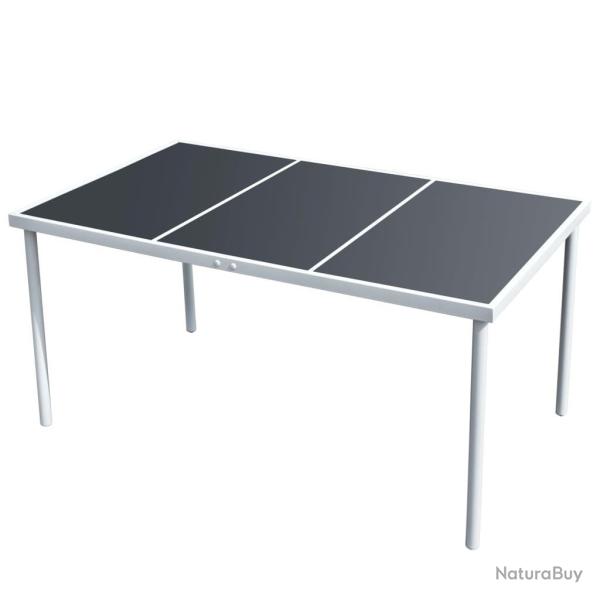 Table de jardin 150x90x74 cm Noir Acier