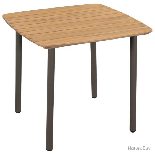 Table de jardin 80 x 80 x 72 cm Bois d'acacia solide et acier