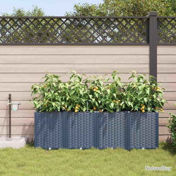 Jardini�res de jardin 1 pc Gris 160 x 40 x 52 cm Plastique