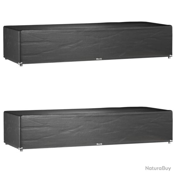 Housses pour chaise longue 2 pcs 12 oeillets 205x75x40 cm PE
