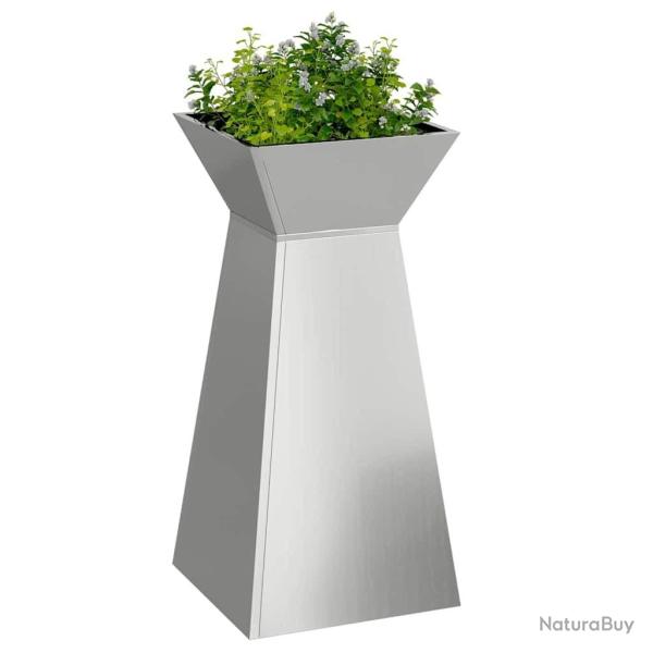 Jardini�res sur pied , 2 pi�ces avec bols de 35x35x73 cm en acier galvanis�.