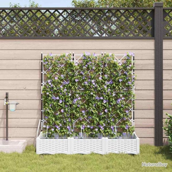 Jardini�res de jardin 1 pc Blanc 120 x 40 x 126 cm Plastique