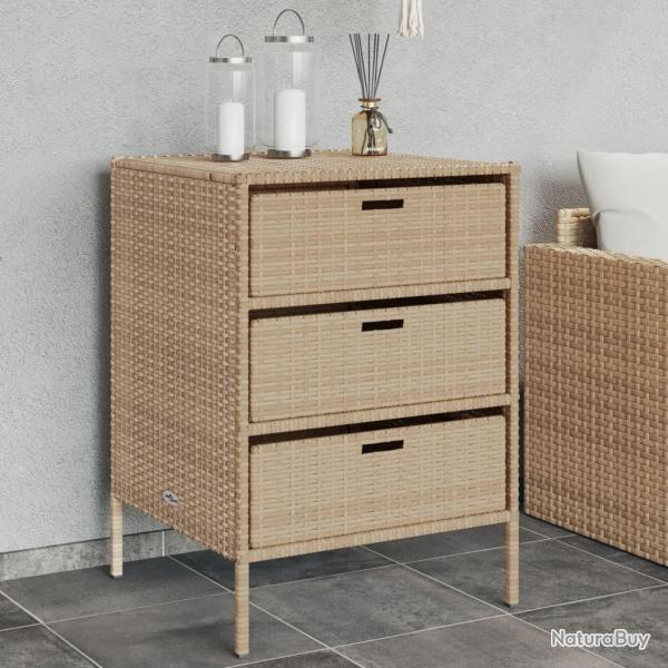 Armoire de rangement de jardin beige 55x59x80 cm r�sine tress�e