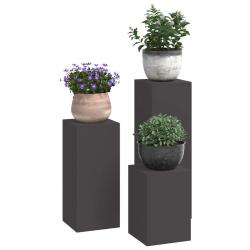 Supports de Plantes d'Ext&eacute;rieur Pillar 3 pcs Acier Noir