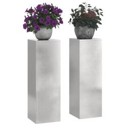 Supports de plantes d'ext&eacute;rieur Pilier 2 pcs 24x24x75 cm Acier inoxydable