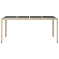 Table de Jardin Beige 190 x 90 x 75 cm polyrotin