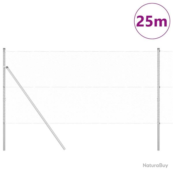 Ensemble de cl�ture Set de 2 Acier galvanis� 25 x 1,2 m