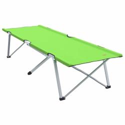 2 lits de camping pliants avec sac de transport, en tissu Oxford 600D, couleur vert fonc&eacute;.