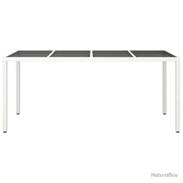 Table de Salle � Manger de Jardin Blanche 190x90x75 cm Poly Rattan