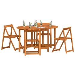 Table de Jardin 5 pcs Marron Bois d'Acacia Massif