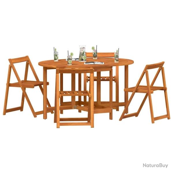 Ensemble de jardin en bois d'acacia 5 pi�ces - Pliable