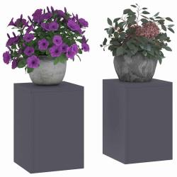 Supports de Plantes d'Ext&eacute;rieur Pillar 2 pcs Anthracite 24x24x35 cm Acier
