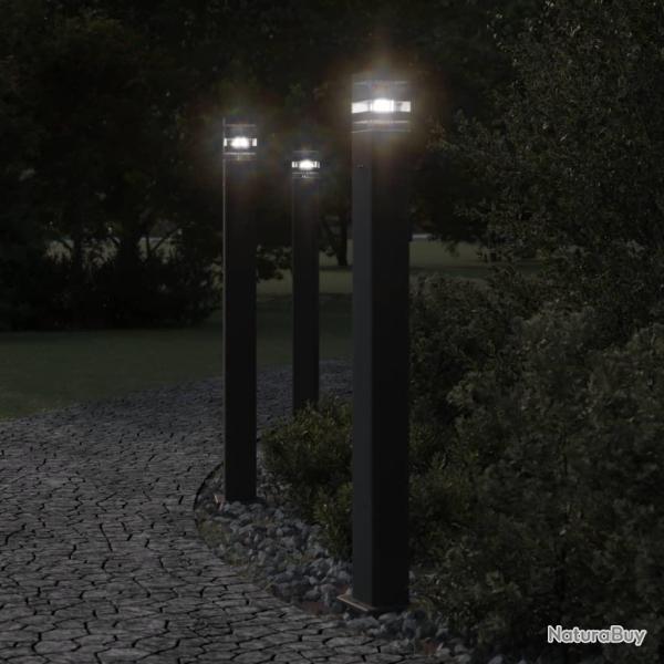 Lampadaire d'ext�rieur avec sortie noir 110 cm aluminium