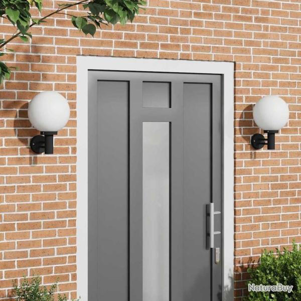 Appliques murales 2 pcs Acier inoxydable noir IP44