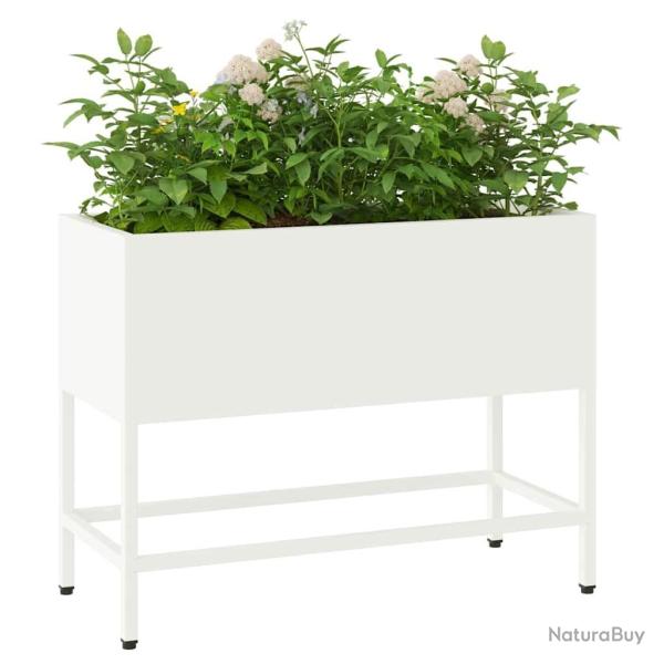 Cultivateur de Jardin sur�lev� 60x26x45 cm Acier Blanc
