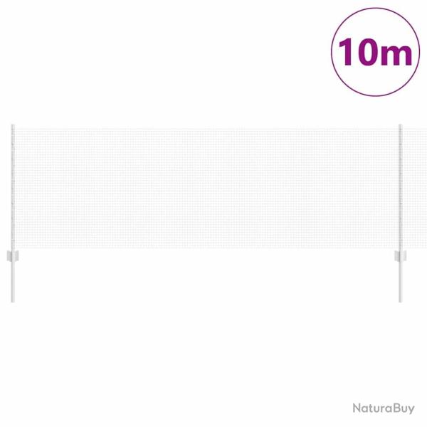 Cl�ture en fil soud� avec 5 poteaux en U Argent 0.8x10 m Acier