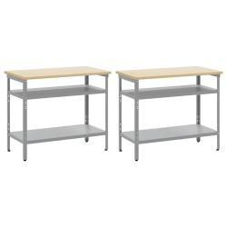 Ensemble d'&eacute;tabli 2 pcs Beige et gris 200 x 55 x 85 cm