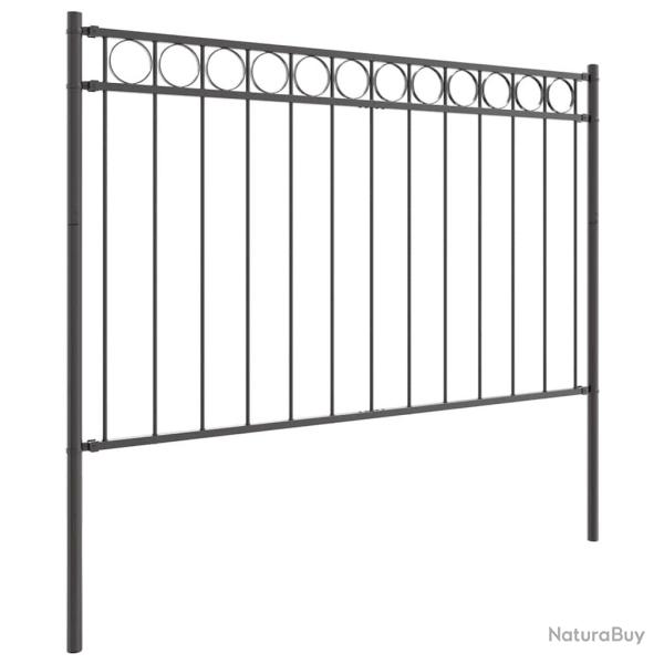 Cl�ture de jardin grise 1,7x0,8 m en acier