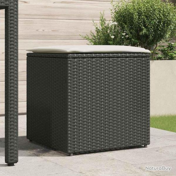 Coffre de rangement Noir 50x50x50 cm en Poly Rattan