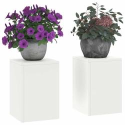 Supports de Plantes Ext&eacute;rieurs Pillar 2 pcs Blanc 24x24x35 cm Acier