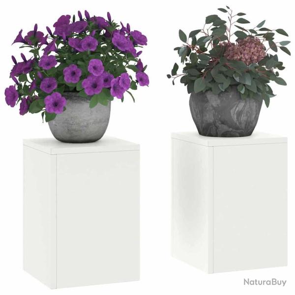 Supports de Plantes Ext�rieurs Pillar 2 pcs Blanc 24x24x35 cm Acier