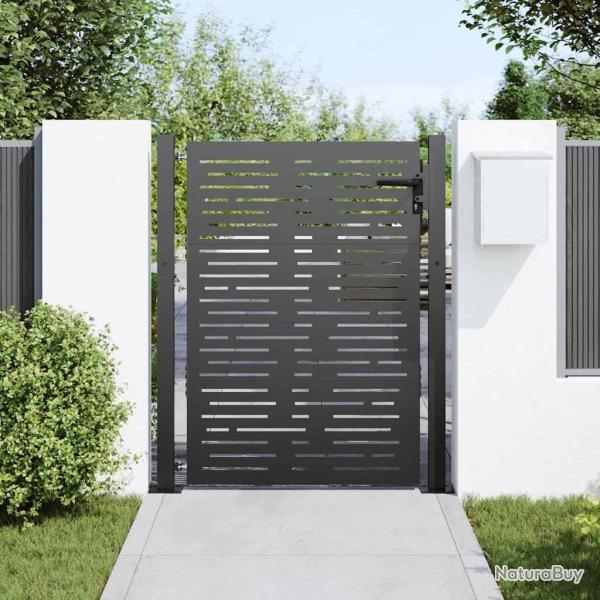 Porte de Jardin Noir 105 x 150 cm Acier peint par poudre