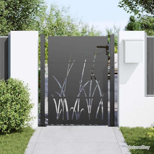 Porte de Jardin Noir 105 x 150 cm Acier peint par poudre