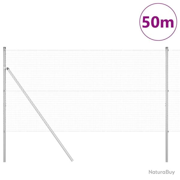 Cl�ture en fil soud� avec 13 poteaux 1x50 m en acier galvanis�