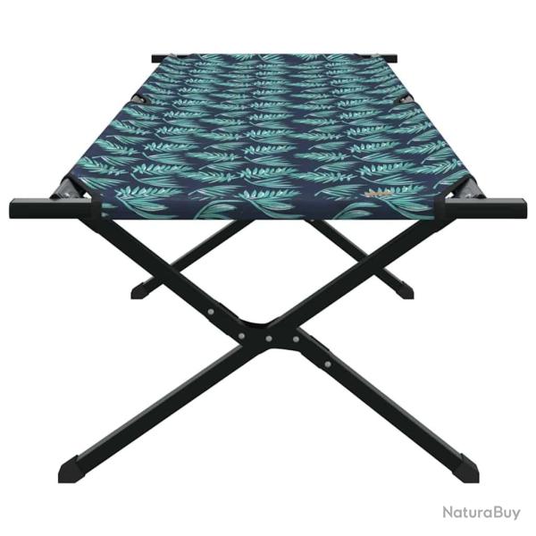 Lit de soleil pliant avec sac de transport, design feuillage, en tissu Oxford 600D.